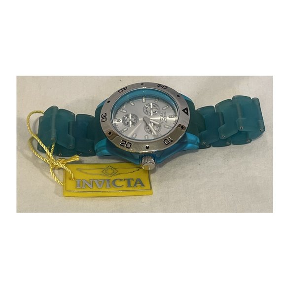 Invicta Model 1664 Men's Anatomic SS Case Light Blue Plastic Band Quartz Watch - Picture 4 of 10
